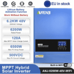Гібридний інвертор 6,2 кВт Anenji ANJ-6200W-48V-WIFI (48V, WiFi, 120A) - Зображення 2